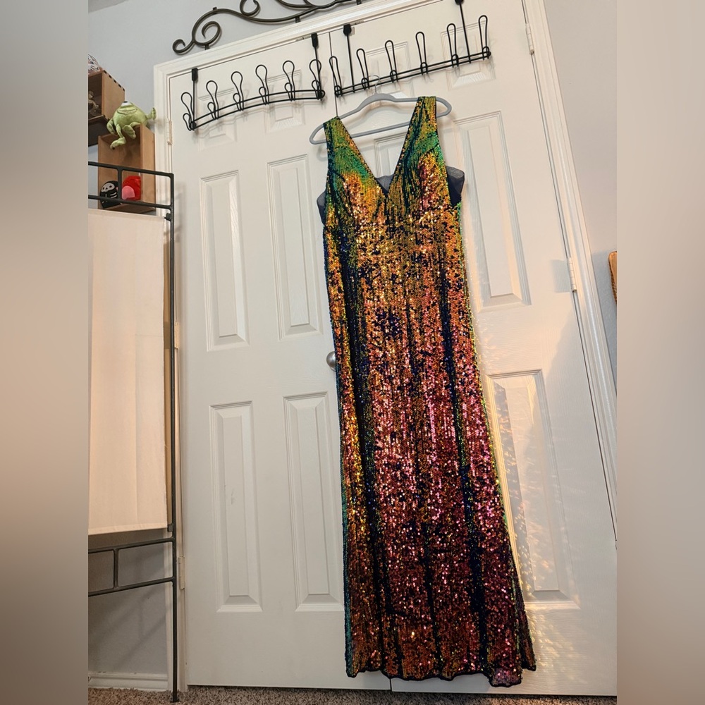 Multicolor Sequin Maxi Dress